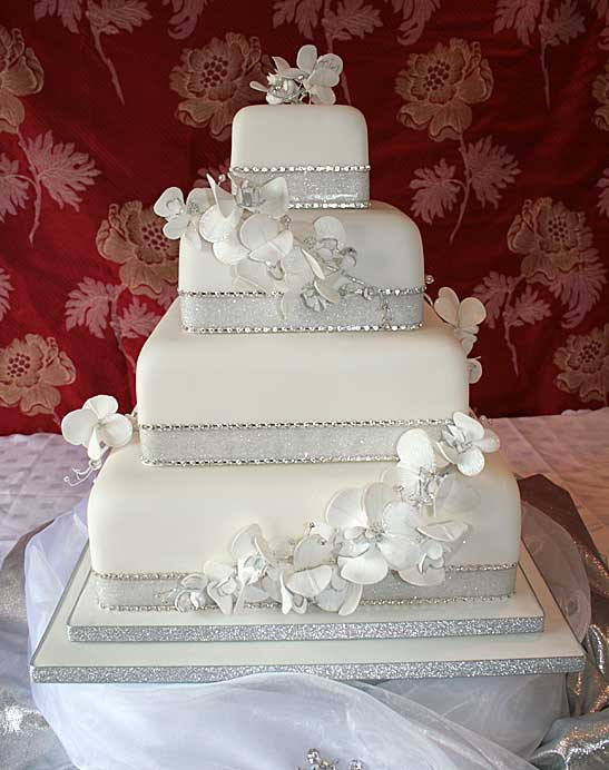Silver And White Wedding Cakes
 Heavenly Cakes