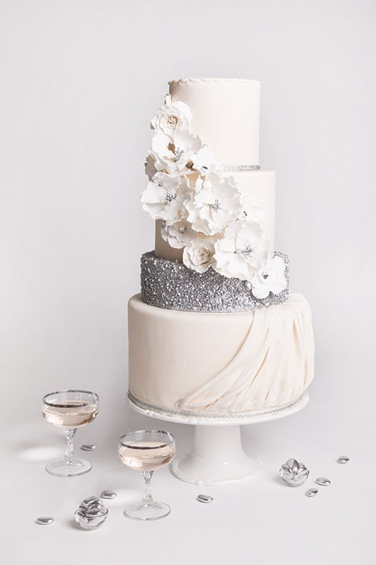 Silver And White Wedding Cakes
 30 Delicate White Wedding Cakes