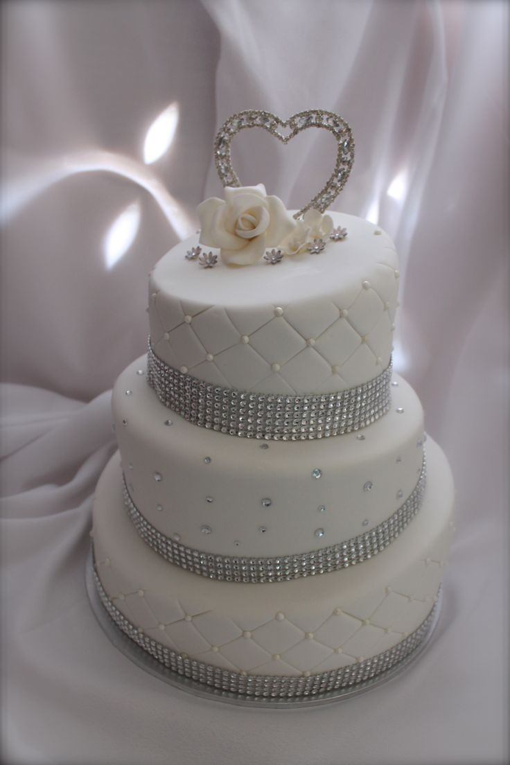 Silver And White Wedding Cakes
 white and silver wedding cake My Cakes