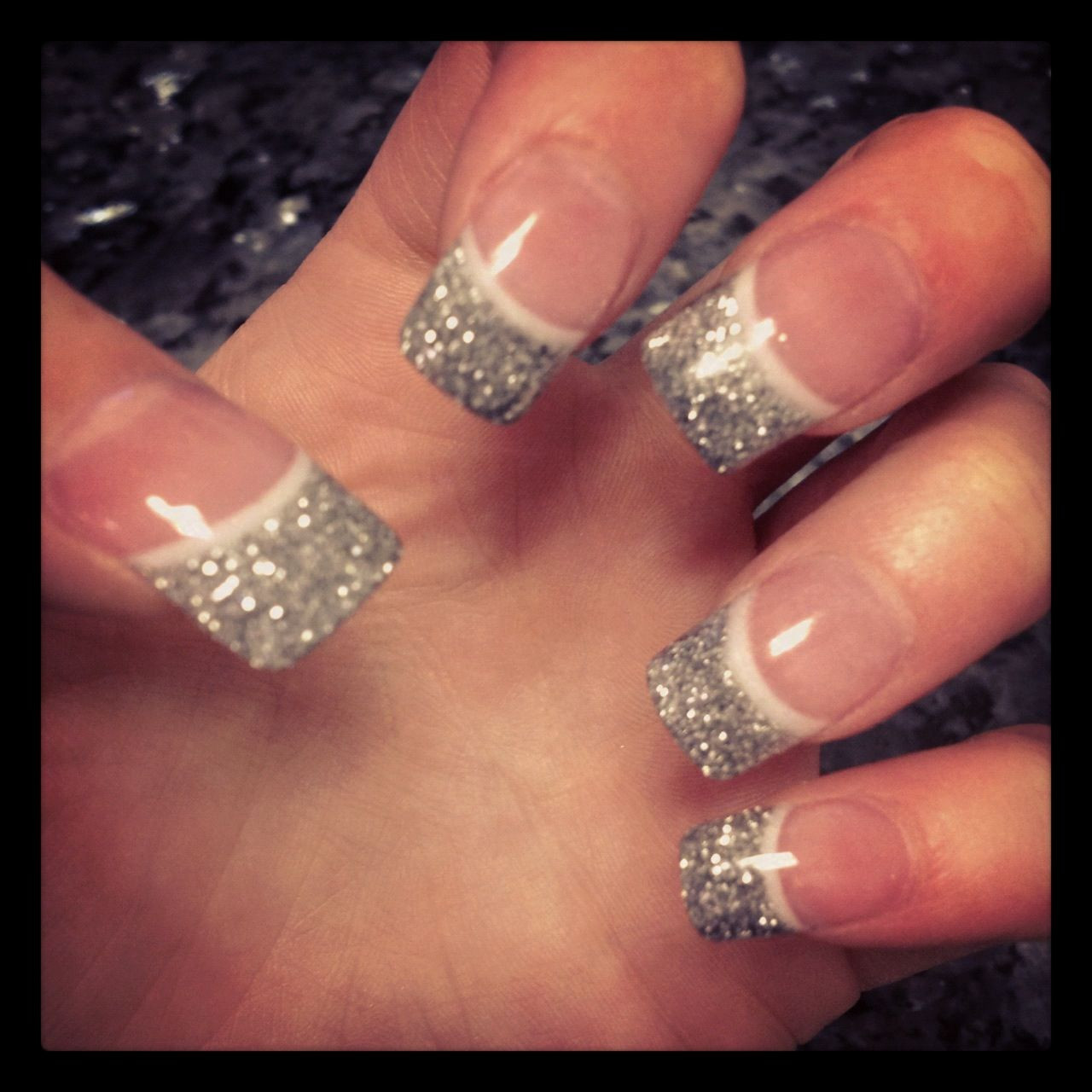 Silver Glitter Acrylic Nails
 Best 25 Silver tip nails ideas on Pinterest