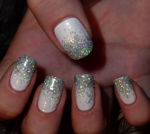 Silver Glitter Ombre Nails
 Top 50 Silver Nail Designs That You Will Love