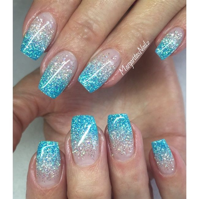 Silver Glitter Ombre Nails
 are solar nails solar nails