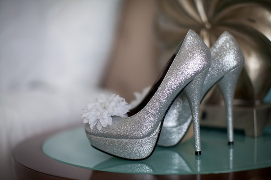 Silver Sparkly Wedding Shoes
 Silver Sparkly Wedding Shoes ♥ Glitter Bridal Shoes