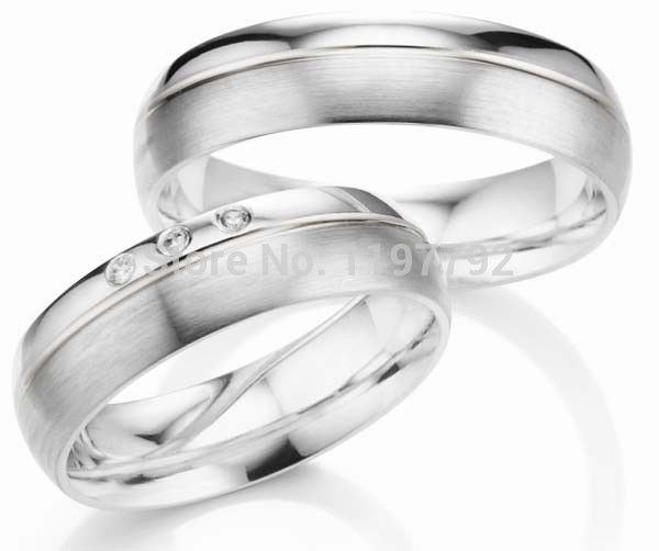 Silver Wedding Rings For Him
 custom made silver color titanium engagement wedding rings