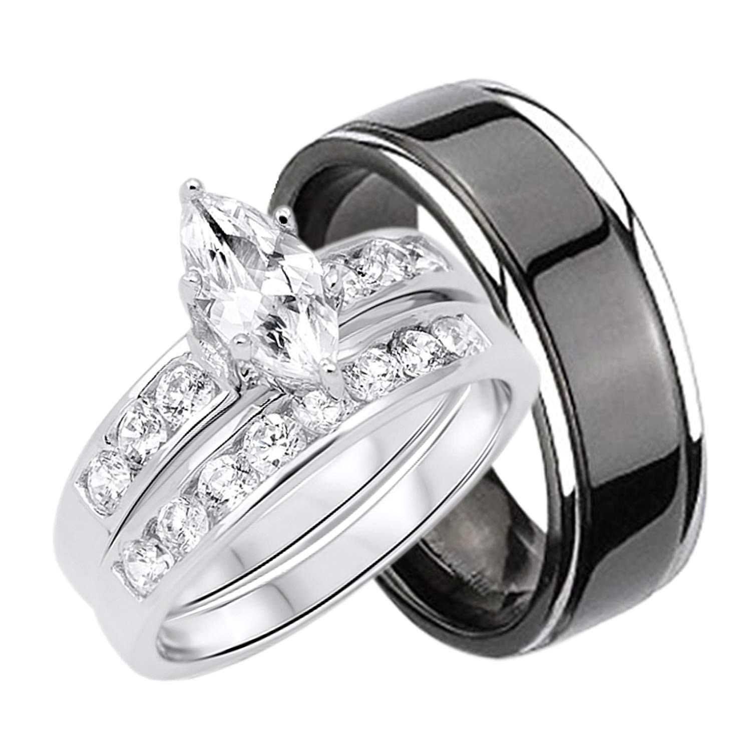 Silver Wedding Rings For Him
 Bridal Sets