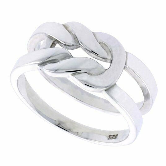 Silver Wedding Rings For Him
 Sterling Silver Sailors Knot Ring Wedding Band for Him and