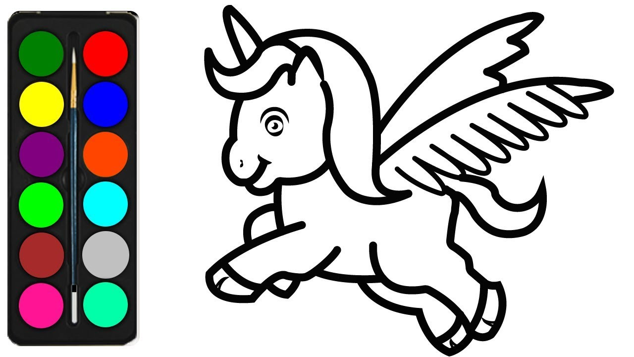 Simple Coloring Pages For Kids
 How to Draw a Unicorn Coloring Pages for Kids Easy