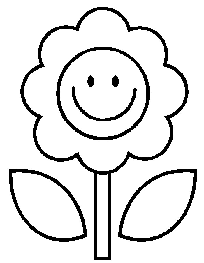 Simple Coloring Pages For Kids
 Simple Flower Coloring Page Flower coloring pages Kids