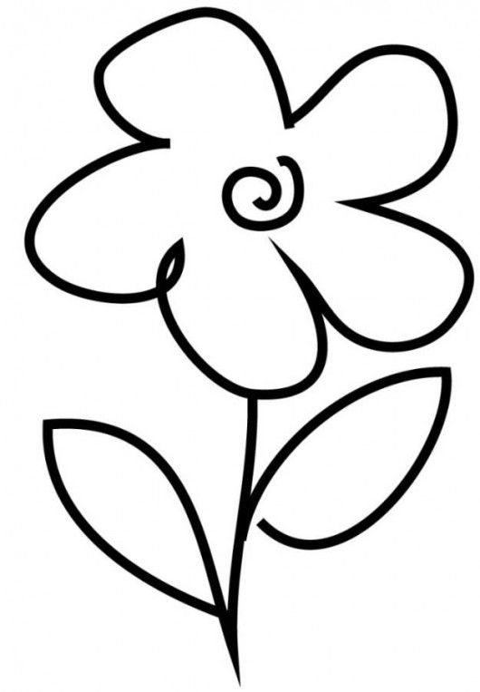 Simple Coloring Pages For Kids
 Very Simple Flower Coloring Page For Preschool