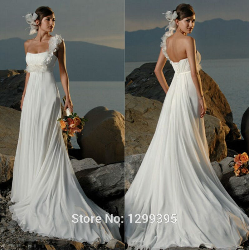 Simple Wedding Dresses Under 100
 Vestidos de Novia Summer Chiffon Beach Wedding Dresses e