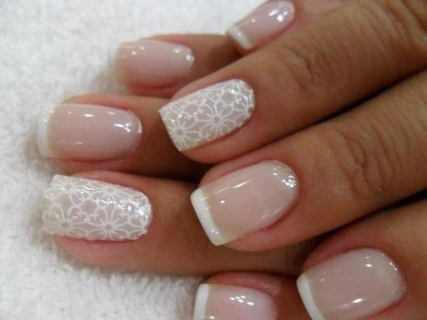 Simple Wedding Nails
 Decoración de uñas para novias
