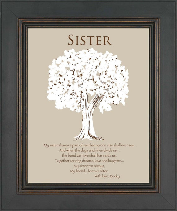 Sister Birthday Gift Ideas
 Items similar to SISTER Gift Personalized Gift for Sister