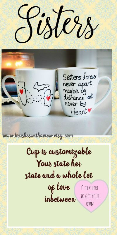 Sister Birthday Gift Ideas
 Sisters Gift Sisters forever never apart maybe by