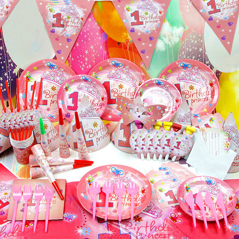 Six Year Old Birthday Party Ideas
 2015 new Kids birthday supplies 6 people 84pcs girl 1 year
