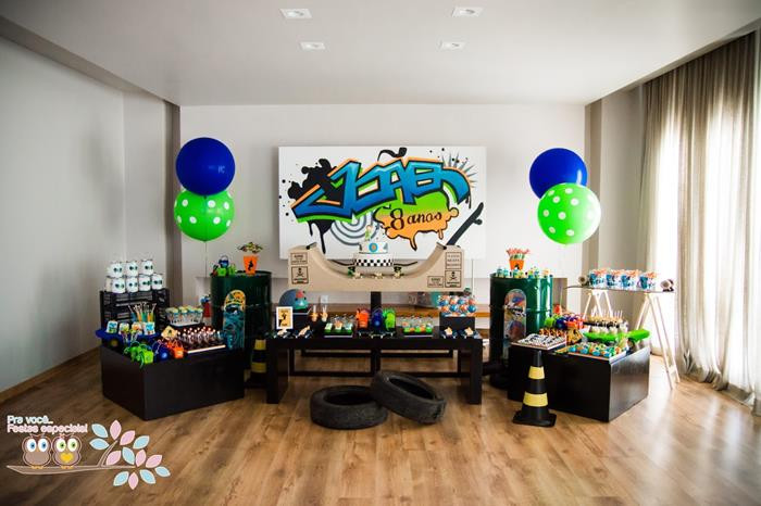 Skate Birthday Party Ideas
 Kara s Party Ideas Skater Skate Park Party with Lots of