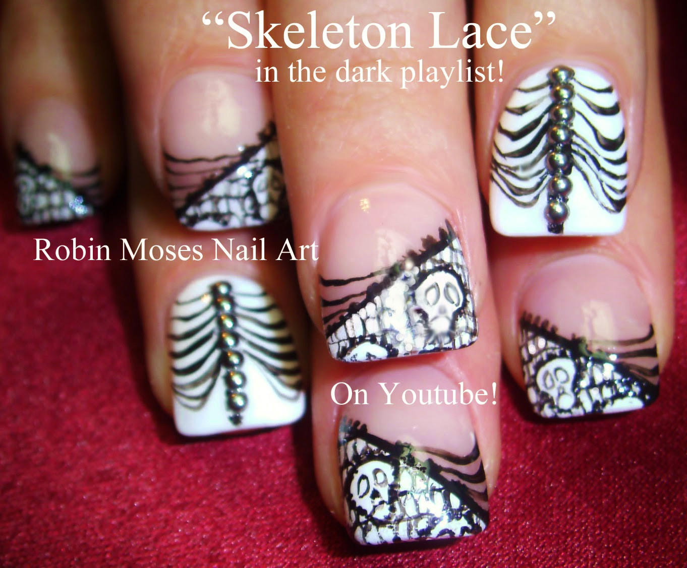 Skeleton Nail Designs
 Robin Moses Nail Art "skeleton nails" "halloween nails