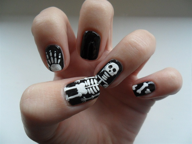 Skeleton Nail Designs
 Skeleton nails Nail Art Gallery