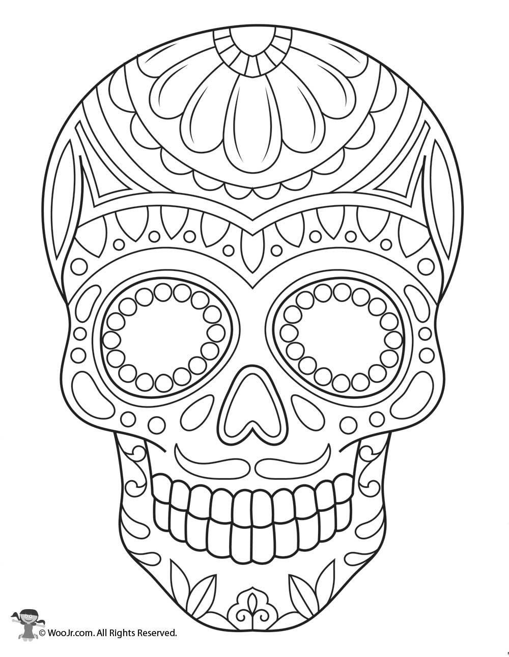 Skull Coloring Pages For Kids
 Sugar Skull Coloring Page