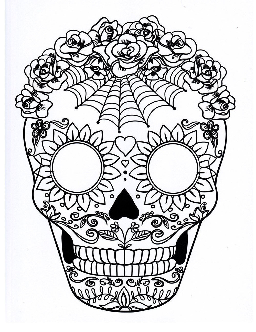Skull Coloring Pages For Kids
 Five different sugar skull coloring pages printable