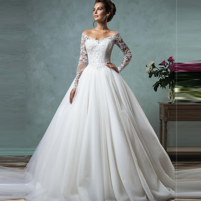 Sleeve Wedding Dresses
 Vestido De Novia 2016 Cheap Lace Wedding Dresses Long