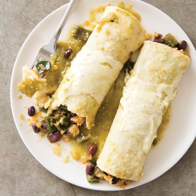 Slow Cooker Vegetarian Enchiladas
 Slow Cooker Ve able Enchiladas with Poblanos and Beans