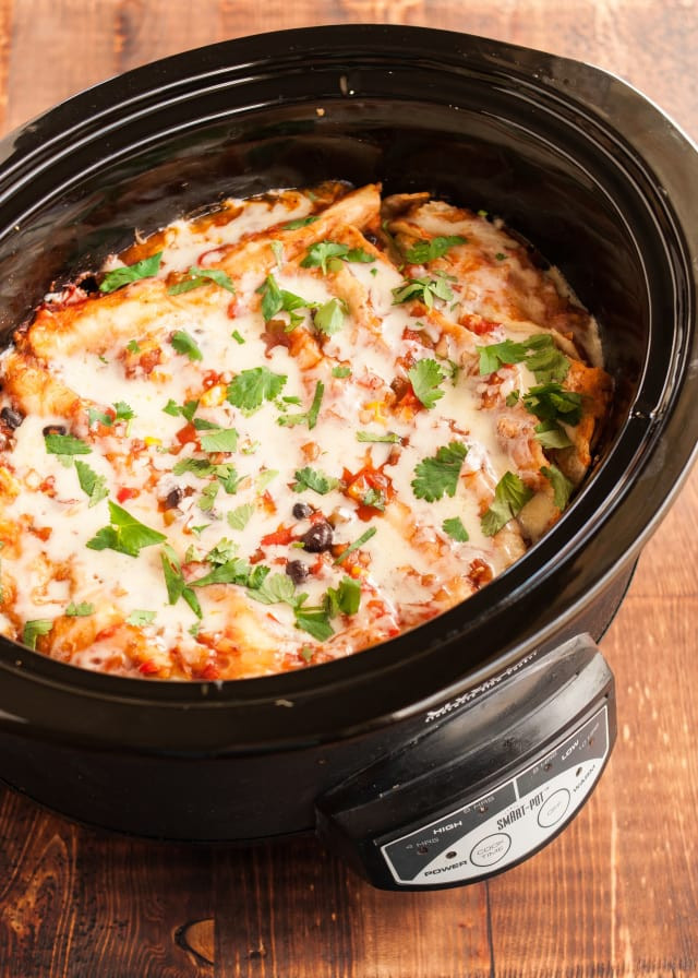Slow Cooker Vegetarian Enchiladas
 10 Ve arian Meals from the Slow Cooker