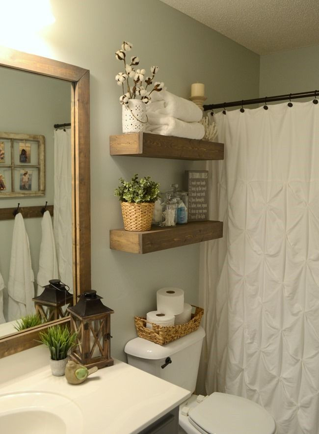 Small Bathroom Shelf
 DIY Rustic Wood Floating Shelves thefrugalhoomemaker