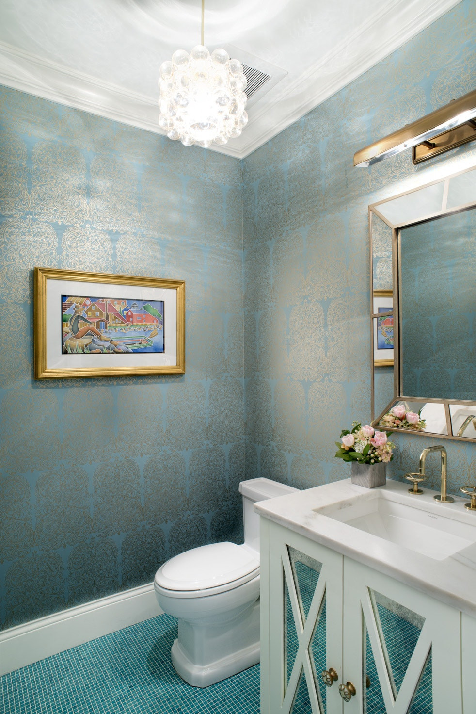 Small Bathroom Wall Art
 Powder Room by Amy Kartheiser Design Lookbook Dering Hall