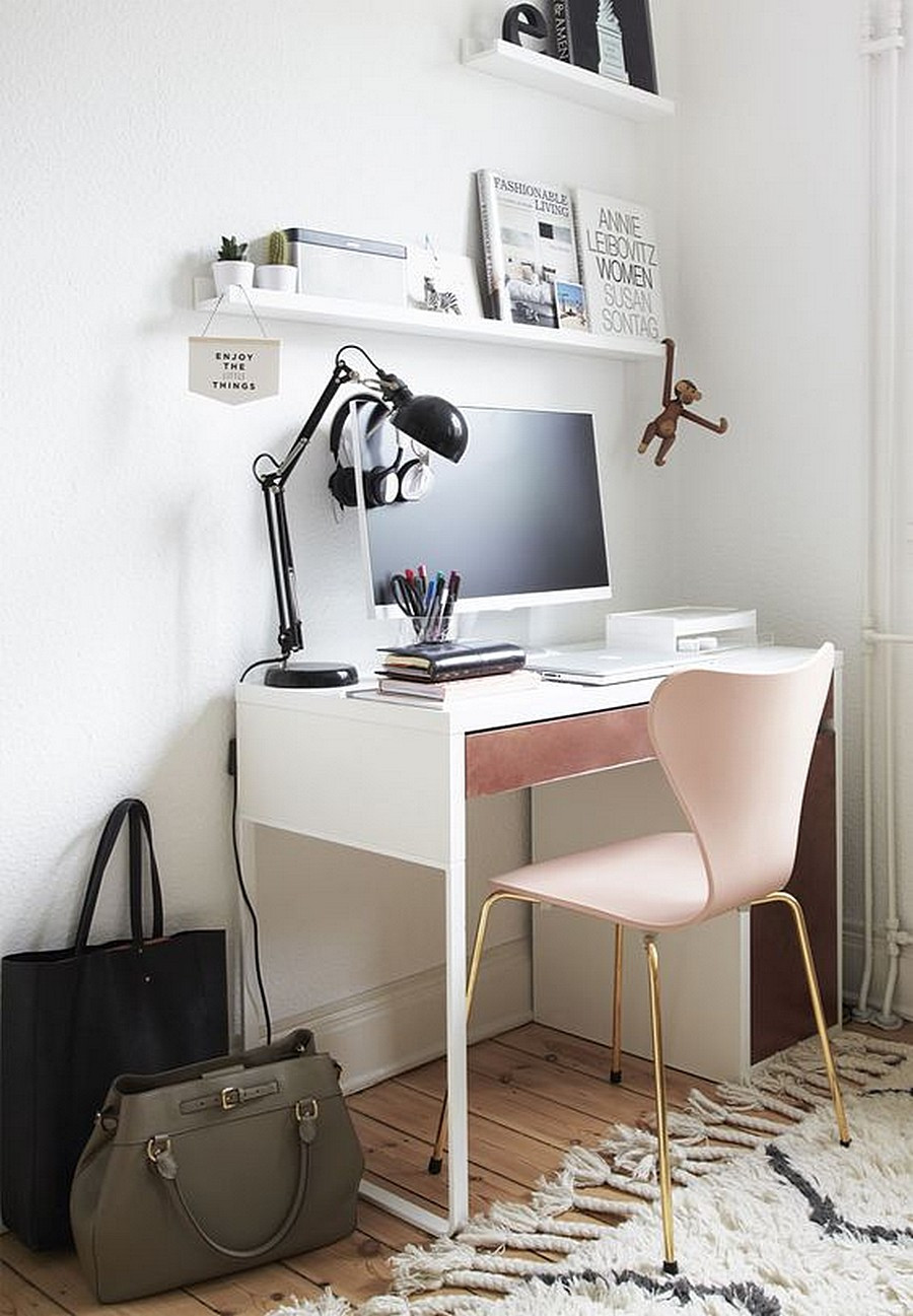 Small Bedroom With Desk
 12 Creative Workspace Ideas with Micke Desk from IKEA