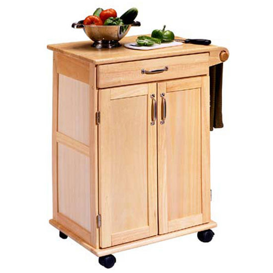 Small Kitchen Utility Cart
 Home Styles Natural Finish Kitchen Utility Cart HS 5040
