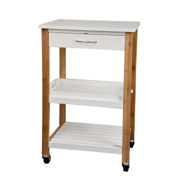 Small Kitchen Utility Cart
 Shop Bamboo Kitchen Utility Cart with Removable Tray and