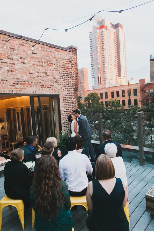 Small Wedding Venues Chicago
 An intimate wedding ceremony on the rooftop terrace of