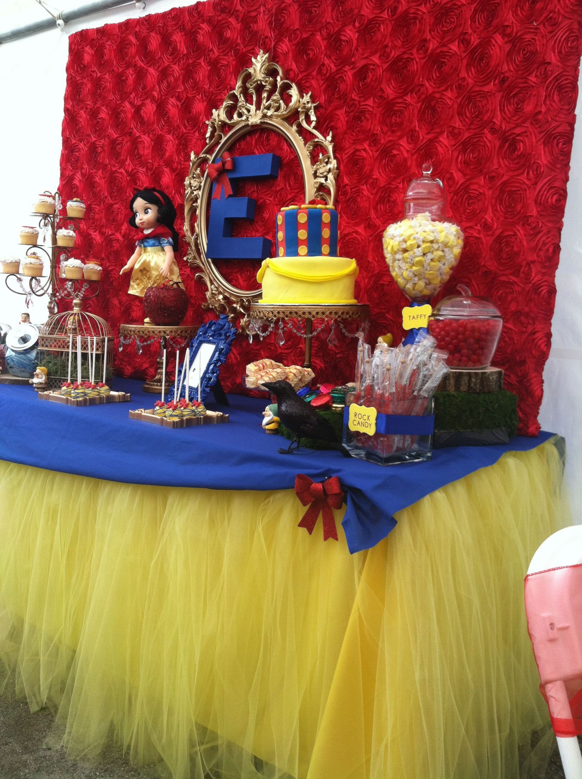 Snow White Birthday Party Decorations
 Snow white Dessert Table I styled over the weekend