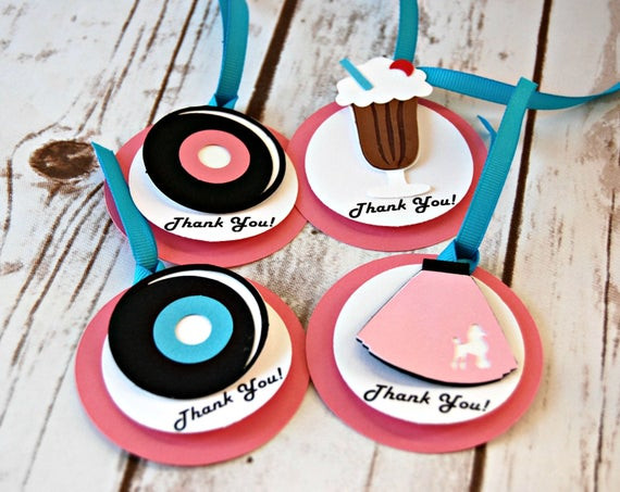 Sock Hop Decorations DIY
 Sock Hop Birthday Party Favor Tags Fab 50s Party Decorations