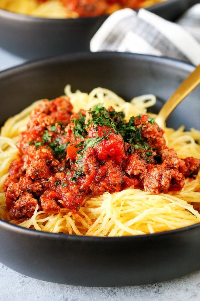 Spaghetti Squash With Meat Sauce
 Spaghetti Squash with Meat Sauce Whole30 pliant