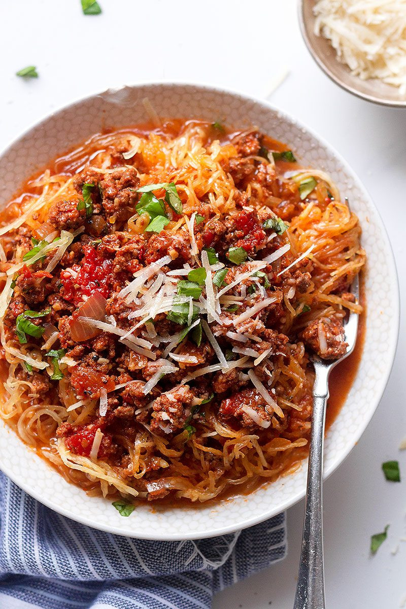 Spaghetti Squash With Meat Sauce
 Instant Pot Spaghetti Squash with Meat Sauce — Eatwell101