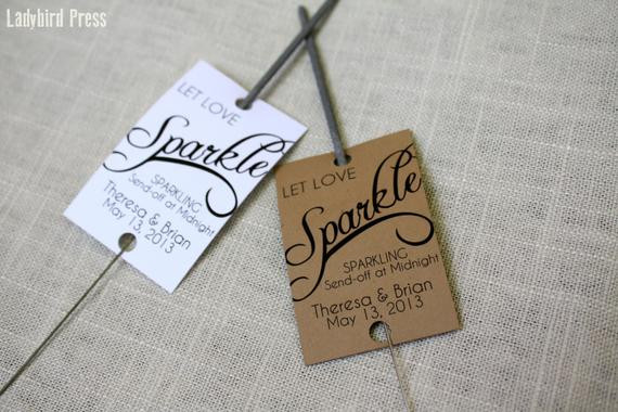 Sparklers As Wedding Favors
 Sparkler Wedding Tags Personalized Printable Wedding Favor