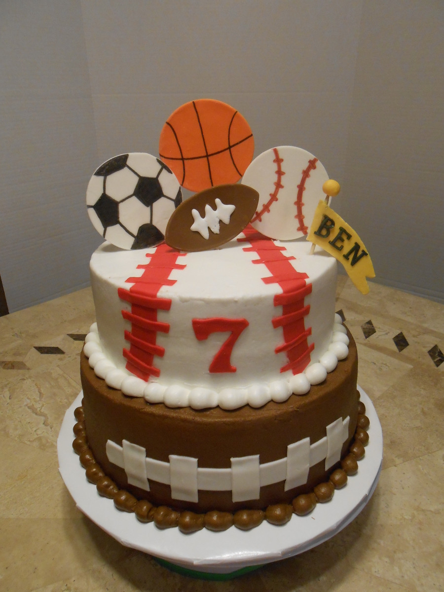Sports Themed Birthday Cakes
 Ben s Sport s Birthday Cake CakeCentral