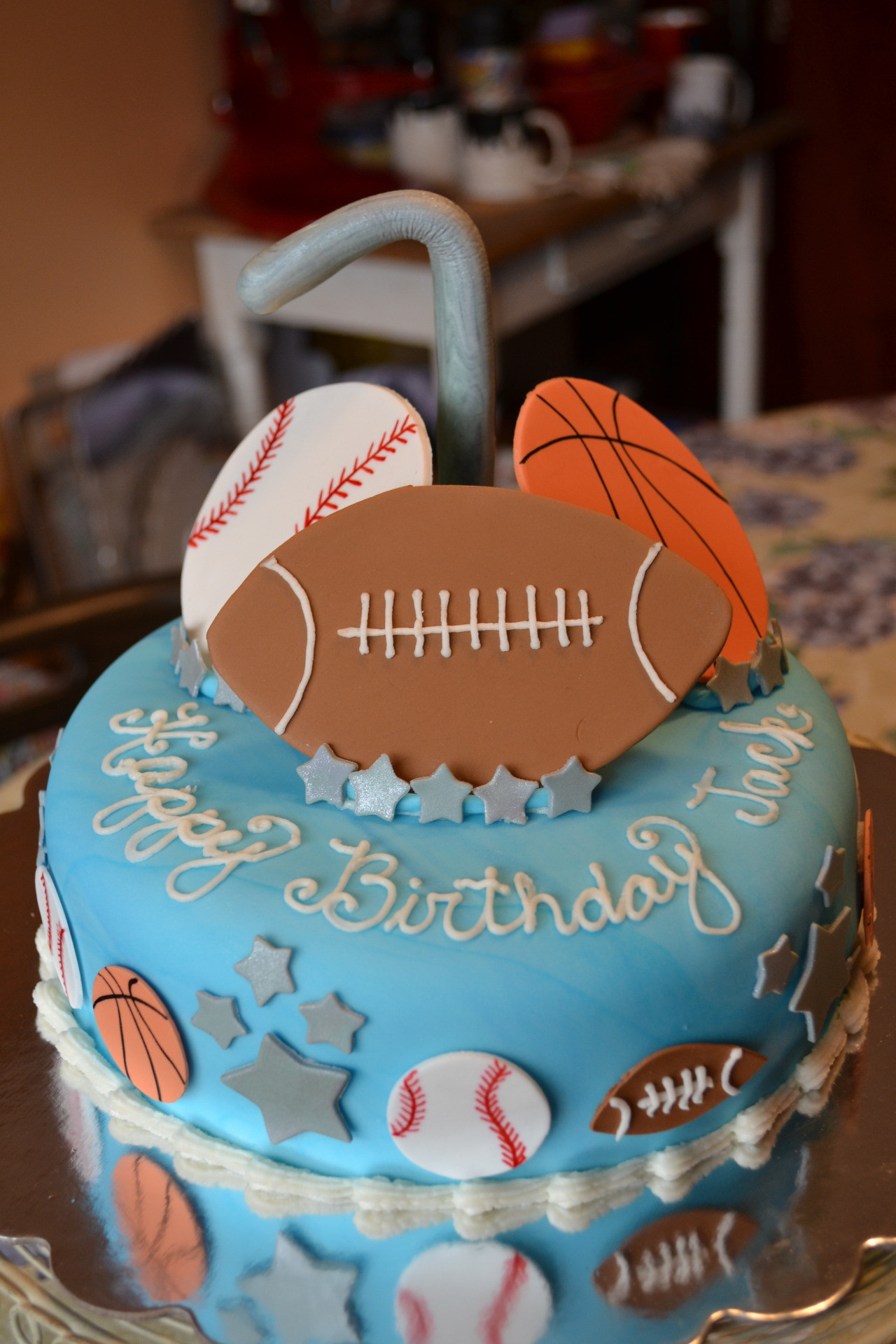 Sports Themed Birthday Cakes
 The Crocheted Cupcake Sports themed birthday cake and