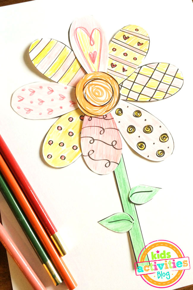 Spring Crafts For Kids Printables
 Printable Spring Flower Coloring Craft