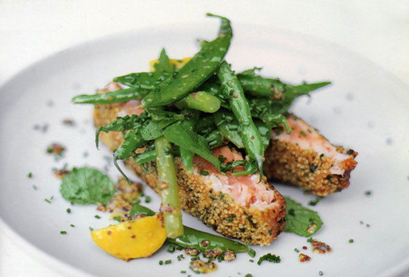 Spring Fish Recipes
 Salmon with Asparagus and Spring Peas Recipe