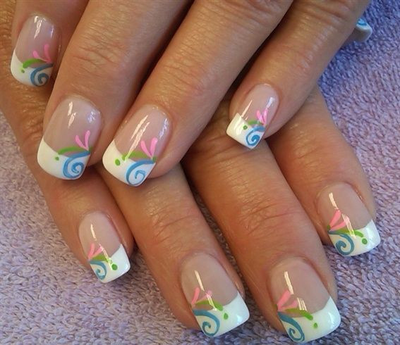 Spring French Nail Designs
 summer swirl by aliciarock Nail Art Gallery