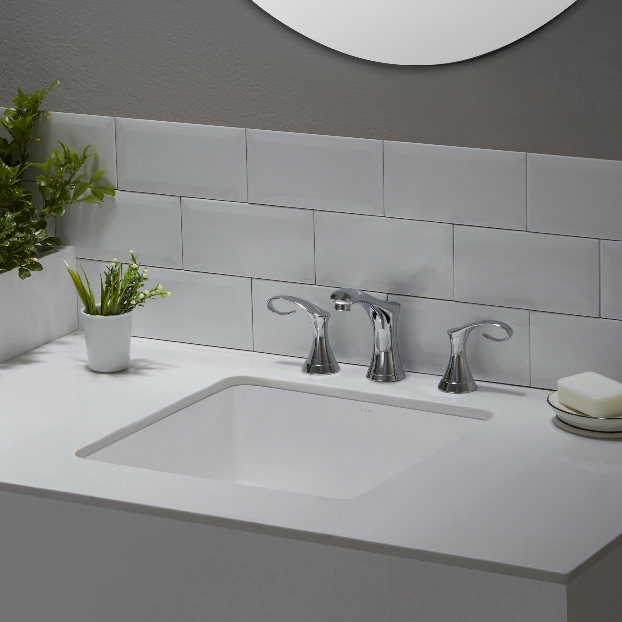 Square Undermount Bathroom Sink
 Elavo™ Ceramic Square Undermount Bathroom Sink with