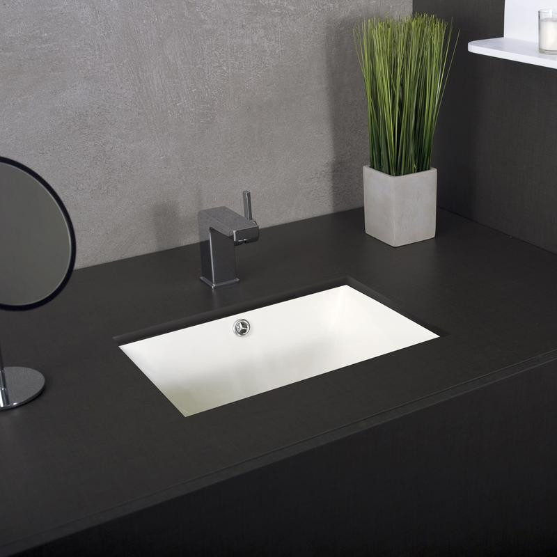Square Undermount Bathroom Sink
 DAX Ceramic Square Single Bowl Undermount Bathroom Sink