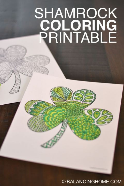 St Patrick's Day Crafts For Adults
 Shamrock Coloring Printable