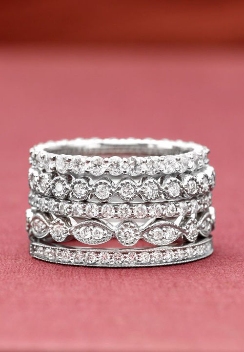 Stackable Wedding Bands
 19 Gorgeous Stacked Wedding Rings