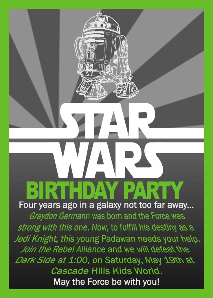 Star Wars Birthday Invitations
 Free Printable Star Wars Birthday Invitations