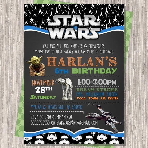 Star Wars Birthday Invitations
 Star Wars Invitation Star Wars Birthday Invitation Star Wars