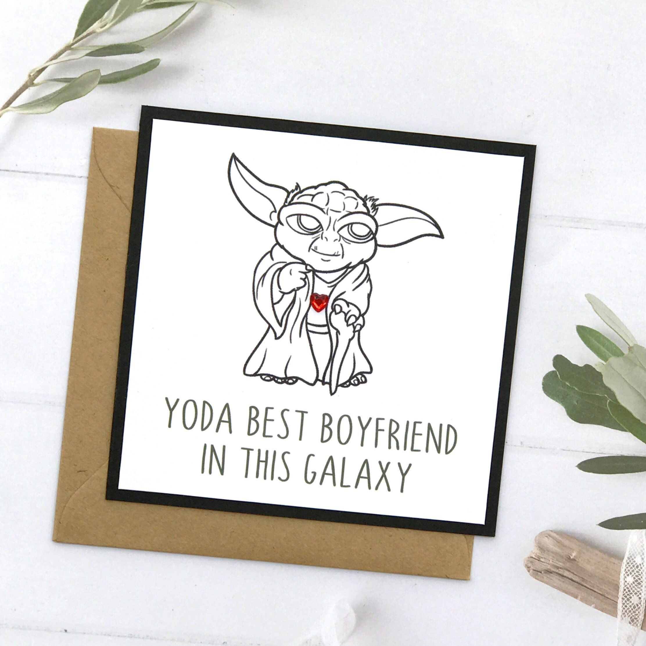 Star Wars Gift Ideas For Boyfriend
 Yoda Star Wars Card Star Wars Anniversary Card