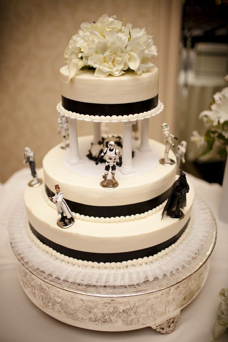 Star Wars Wedding Cake
 May the Fourth Black and White Star Wars Wedding